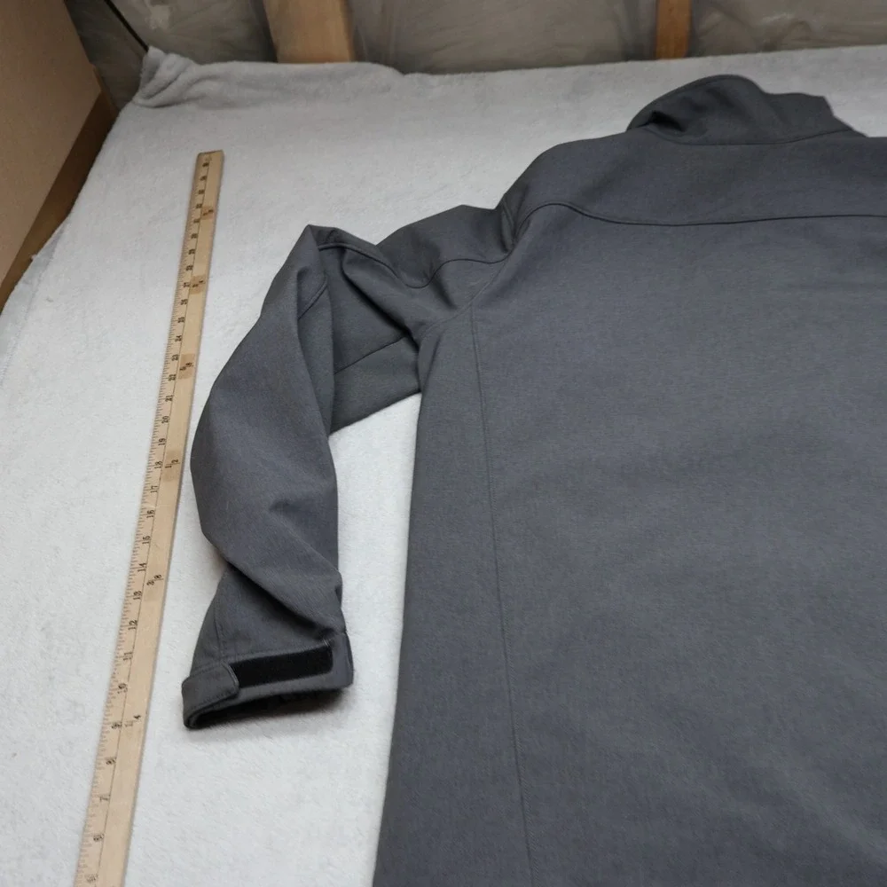 Eddie Bauer Jacket Mens Large‎ Tall Grey Softshell Wind Rain Full Zip Outdoor